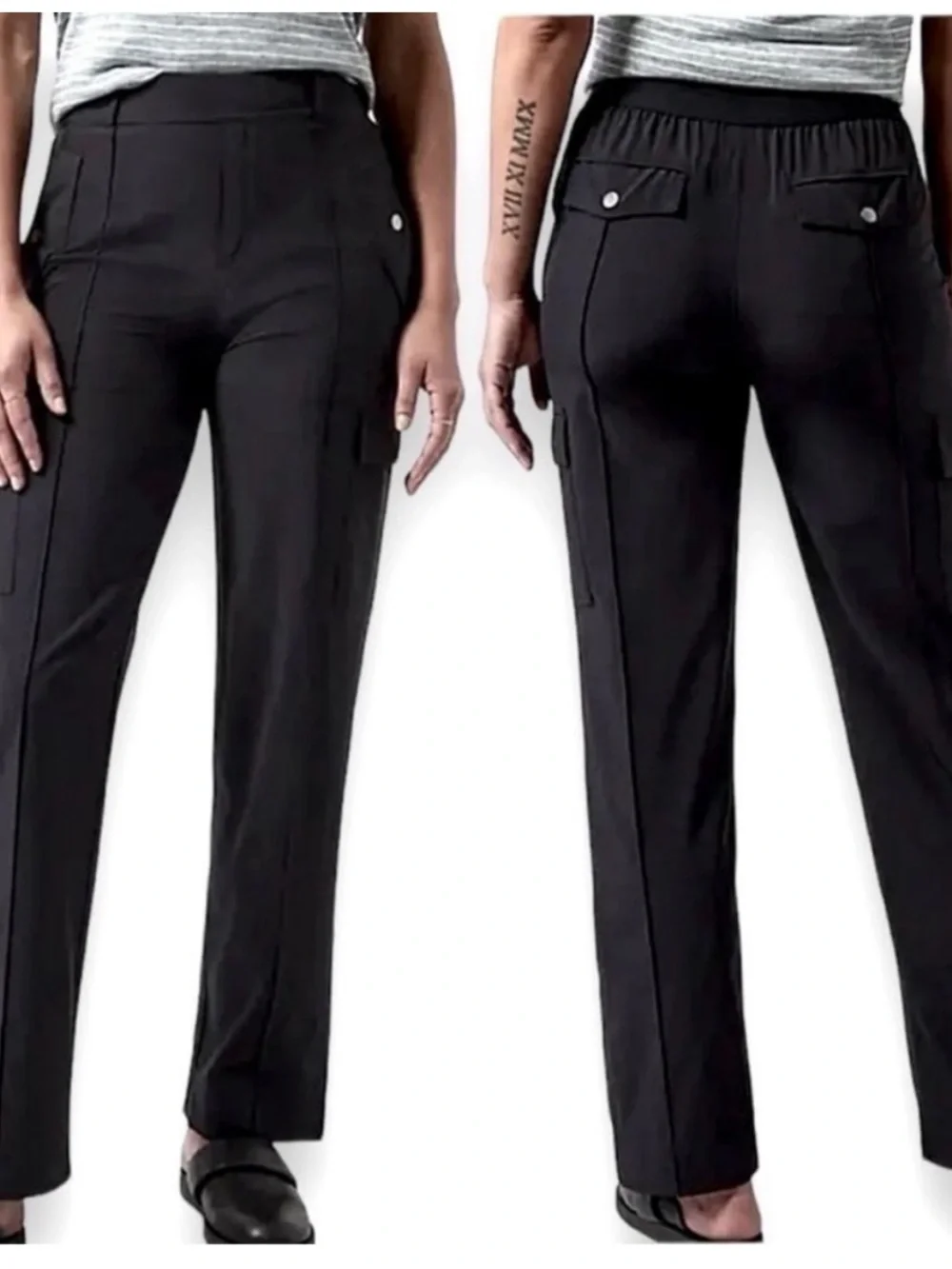 Athleta | Women’s Black Vienna Cargo Casual Pants Size 6